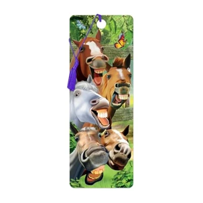 Afbeelding van 3D LiveLife Bladwijzer Rondrijden van Deluxebase. Een paardenbladwijzer met lenticulaire illustraties onder licentie de beroemde kunstenaar Michael Searle