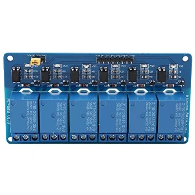 Afbeelding van 6 kanaals low level trigger relaismodule DC 24V relais met optocoupler