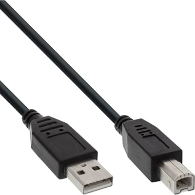 Afbeelding van InLine® USB 2.0 kabel, zwart, AM/BM, 1m