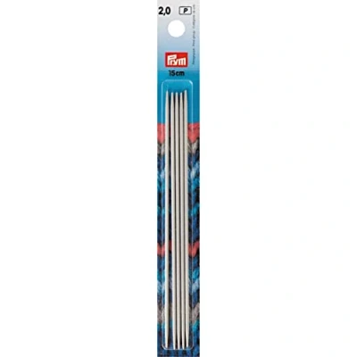 Afbeelding van Prym Ferri da Maglia a 2 Punte in Alluminio Grigio Perla 15 cm 2,00 mm