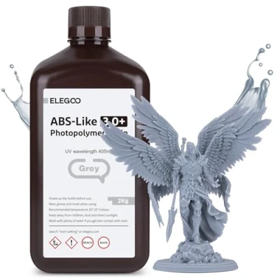 Afbeelding van ELEGOO ABS Like Resin 3.0 Plus, 405nm Rapid uv hardend fotopolymeerhars, 3D printerhars met lage viscositeit en hoge precisie, niet broos, hars voor LCD/DLP printer, grijs, 2000 g