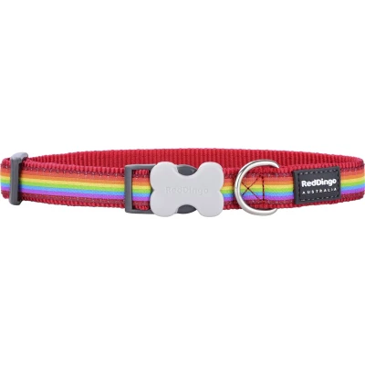 Afbeelding van Animal Boulevard Dc ra re 15 Hals En Leibanden Hond Rd Halsband Rainbow Rood S 15mmx24 36cm Maat: