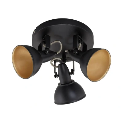Afbeelding van Briloner Leuchten SOFT Plafondlamp 3 lichts Spots kantelbaar E14 Metaal Zwart goud