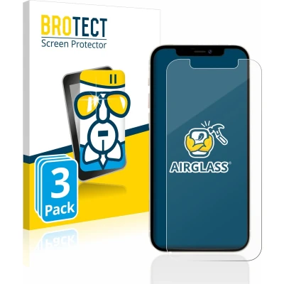 Afbeelding van BROTECT Screenprotector voor Apple iPhone 12 / Pro Folie Beschermfolie Beschermglas transparant (3 Stuks)