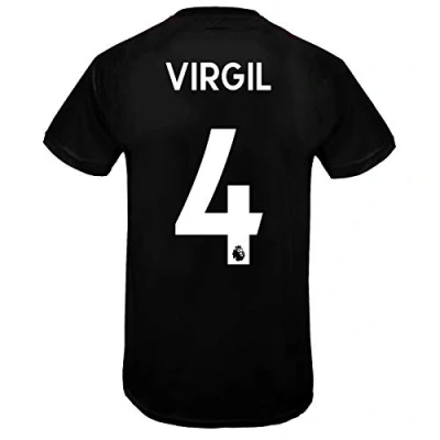 Afbeelding van Liverpool FC Trainings t shirt voor jongens Officieel Cadeau Rode/zwarte streep Virgil 4 8 9 jaar