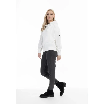 Afbeelding van DREIMASTER vintage Dames Oversized Hoodie L / Off White 51% Katoen 49% Polyester