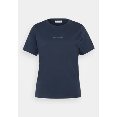 Afbeelding van Marc O&#039;Polo Denim Shortsleeve Roundneck Basic FIT WITH LOGO Tshirt basic, Dames, Maat: Medium, Navy teal