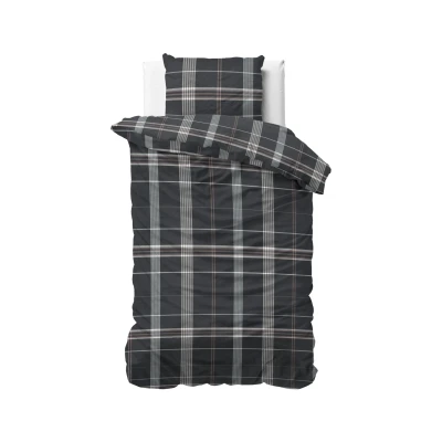 Afbeelding van Dekbedovertrek 1 Persoons 140x200 Dreamhouse Flanel Taupe Inclusief Kussensloop