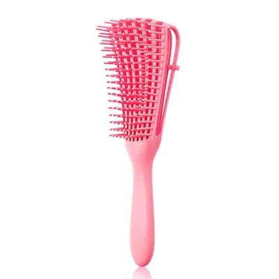 Afbeelding van Ontklittende Borstel, Daletu Haarontklitter Geïntegreerde Plastic Octopuskam voor Afro Amerika Getextureerd 3a tot 4c Kinky Golvend / Nat Droog Lang Dik Krullend Haar Exfoliërende Hoofdhuid Mooie en Glanzende Krullen (Roze)