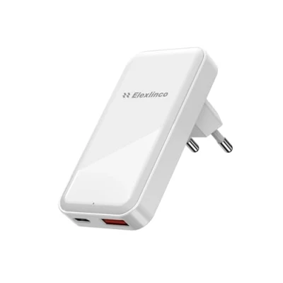 Afbeelding van Elexlinco 20W USB C Oplader Voor de Muur, PD Power Delivery &amp; Quick Charge 3.0 18W, 2 Poorts Snel Opladen Type Compatibel met iPhone 12 PRO, iPad Pro en Meer (Wit)