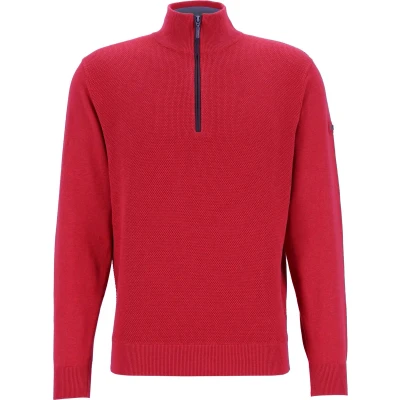 Afbeelding van Redmond Casual Regular Fit Half Zip Sweater rood, Gestructureerd