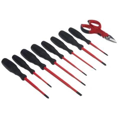 Afbeelding van Intercable ao1714 Set 8 schroevendraaiers met schaar F1, rood
