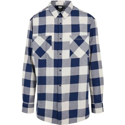 Afbeelding van Urban Classics Overhemd, Heren, Maat: Medium, Darkblue cream