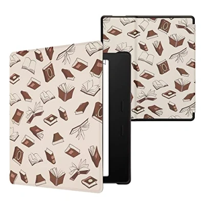 Afbeelding van kwmobile e reader hoesje compatibel met Amazon Kindle Oasis 10. Generation Magneetsluiting Ereader case Boeken in beige/bruin/goud
