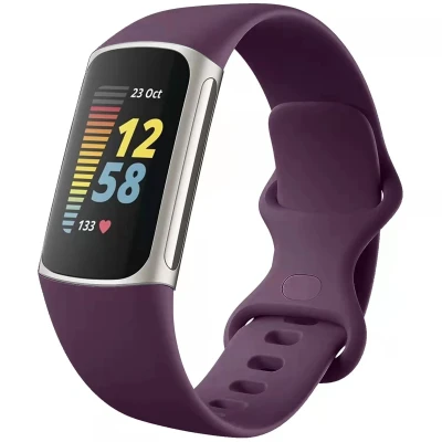 Afbeelding van Siliconen bandje voor de Fitbit Charge 5 / 6 Maat S Paars iMoshion En TPU (zacht)