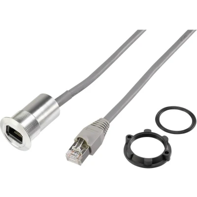Afbeelding van TRU COMPONENTS RJ45 inbouwbus, kabellengte 1,50 m 03 BK Bus, inbouw, Stekker, recht Zwart 1 stuk(s)