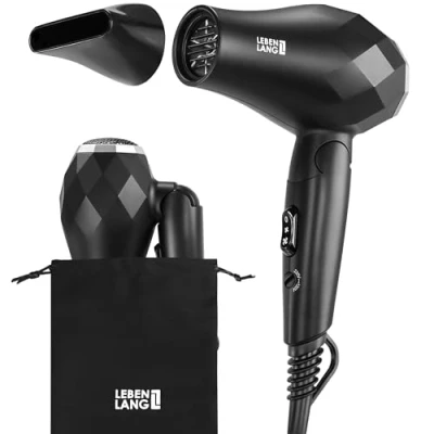 Afbeelding van LEBENLANG reisföhn inklapbaar klein dubbele spanning &amp; incl. reistas met stylingmondstuk I föhn stil sterk kleine mini haardroger haarföhn