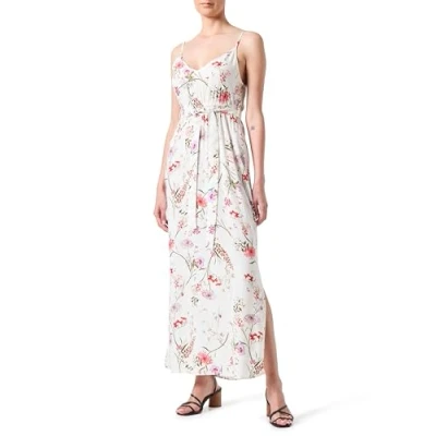 Afbeelding van VERO MODA VMEASY Joy Slit Maxi V hals Jurk WVN GA, Birch/Aop: vicka, M