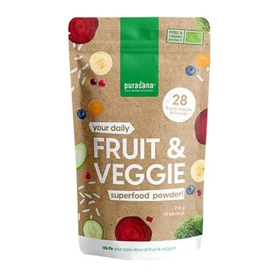Afbeelding van Purasana Fruit &amp; Veggie Superfood Poeder 216GR