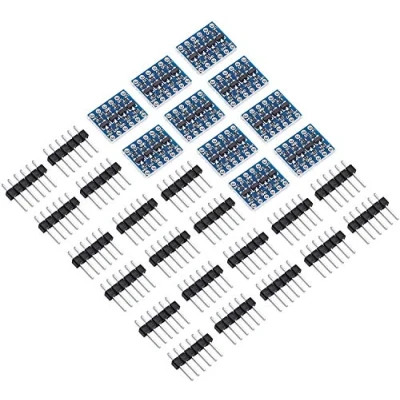 Afbeelding van ICQUANZX 10 stks 4 kanalen IIC I2C logische niveau converter bi directionele module 3.3V naar 5V shifter