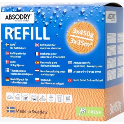 Afbeelding van Absodry Refill 3x450g Fresh Navulling Frisse Geur en Effectieve Vochtopname