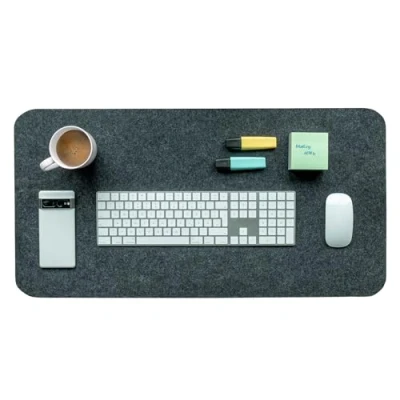 Afbeelding van Rubberneck Vilten Bureau Onderleggers XXL Muismat, voor Kantoor en Gaming Antislip Donkergrijs, 80x40cm