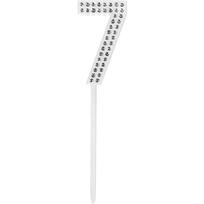 Afbeelding van Boland Diamanten taarttopper &#039;7&#039; 7 Zilver Verjaardag, Tienerfeestje, Jubileum, Oud en Nieuw Glitter &amp; Glamour Verjaardag Jubileum