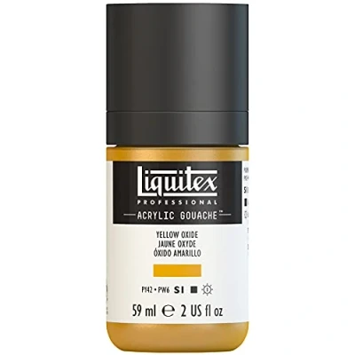 Afbeelding van Liquitex 2059416 Professional Acrylic Gouache, acrylverf met gouache eigenschappen, lichtecht, watervast 59ml Fles, Yellow Oxide
