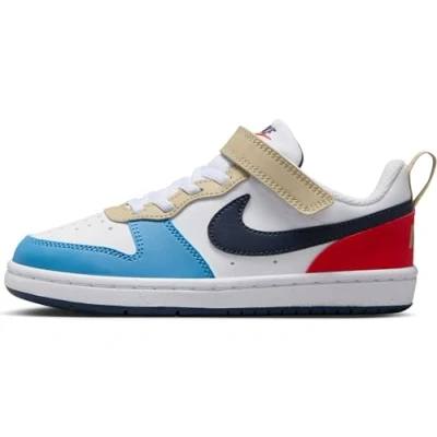 Afbeelding van Nike Sportswear Court Borough Recraft Unisex Sneakers laag voor kinderen, Maat: 29.5, White/thunder blue/light crimson/blue beyond