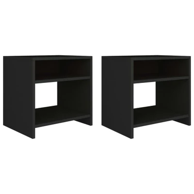 Afbeelding van Nachtkastjes 2 st 40x30x40 cm bewerkt hout zwart
