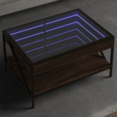 Afbeelding van vidaXL Salontafel met Infinity LED 70x50x38 cm bruin eikenkleurig