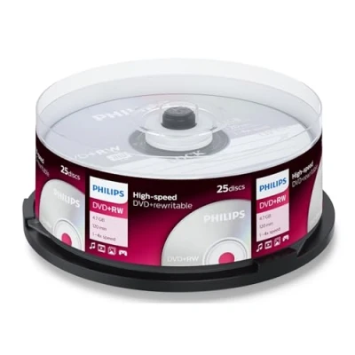 Afbeelding van Philips DVD+RW 4,7GB Speed 4x Spindle 25 stuks DW4S4B25F