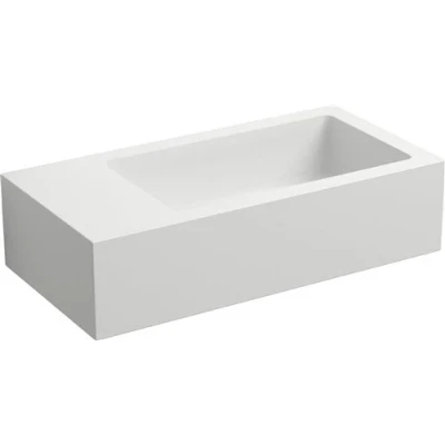 Afbeelding van Fontein Clou Flush 3 36x18x9cm Aluite Mat Wit (Met Voorbewerkt Kraangat Links)