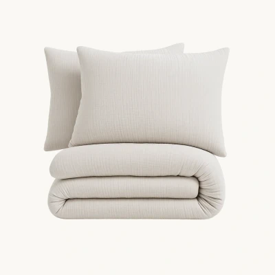Afbeelding van Dekbedovertrek Mousseline Creme Y not Bestel gemakkelijk online 1 Persoons 140x220
