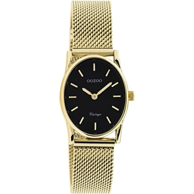 Afbeelding van OOZOO Vintage series goudkleurige horloge met metalen mesh armband C20259