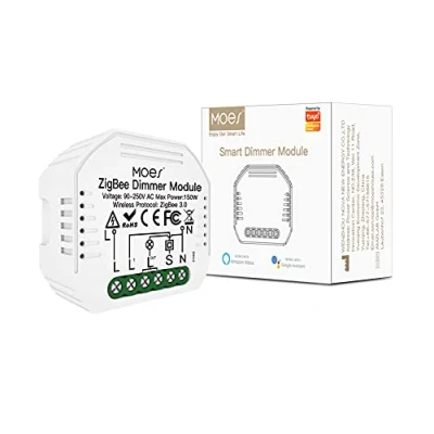 Afbeelding van MOES ZigBee Mini Smart Alexa dimmer, lichtschakelaar, relaismodule, draadloze schakelaar, led, compatibel met Life Tuya Amazon Google Home, werkt alleen Hub