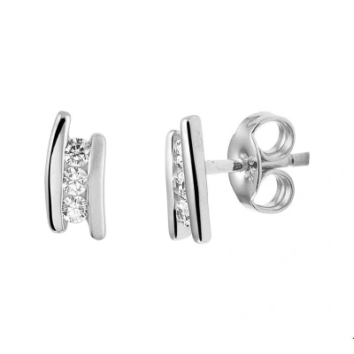Afbeelding van Zilver Gerhodineerde Oorknoppen zirkonia 1329168 Sieraden compleet horloge Zilverkleur
