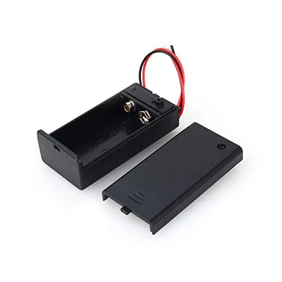 Afbeelding van 9V batterijhouder, volt batterijhouder Doos DC behuizing met draadkabel en schakelaar, PP3 voor elektronische toepassingen kleine hobbyprojecten