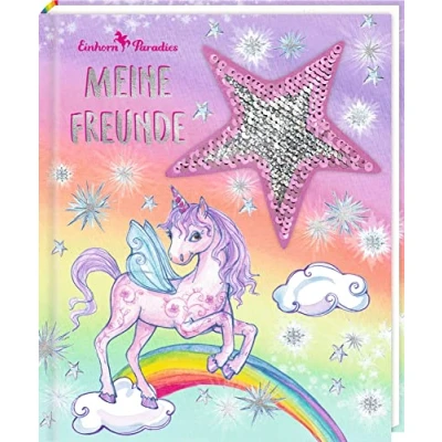 Afbeelding van Freundebuch Einhorn Paradies Meine Freunde: mit Wendepailletten Patch