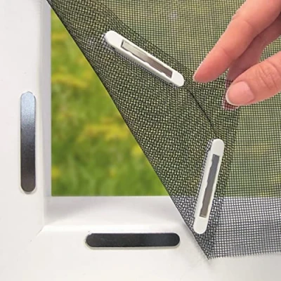 Afbeelding van Hoberg Venster Vliegennet met innovatieve magneetsluiting kan individueel op maat worden gesneden tot 150 x 130 cm, zonder boren of schroeven Bevestiging 16 magneten [zwart]