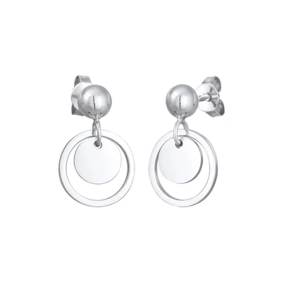 Afbeelding van Elli Basic COIN Oorbellen, Dames, Maat: One Size, Silber