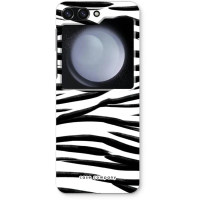 Afbeelding van Case Company® hoesje geschikt voor Samsung Galaxy Z Flip5 Zebra pattern Soft Cover Telefoonhoesje Bescherming aan alle Kanten en Schermrand
