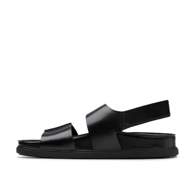 Afbeelding van Clarks Originals Torford Strap Sandalen, Heren, Maat: 42, Schwarz Leer