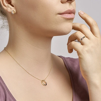 Afbeelding van Trendjuwelier huiscollectie Hanger Geelgoud Rondje Zirkonia