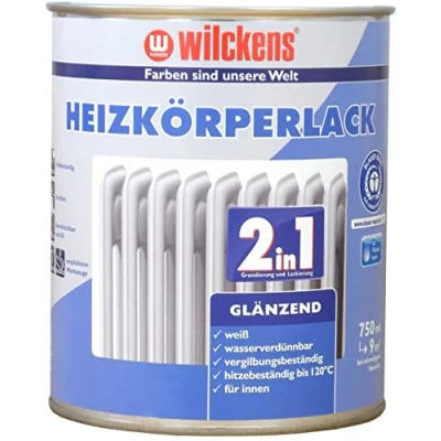 Afbeelding van Wilckens 2 in 1 radiatorlak, glanzend wit, 750 ml
