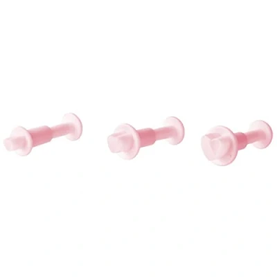 Afbeelding van Set van 3 hart cookie cutters met drukkers voor Zenker Candy suikerpasta