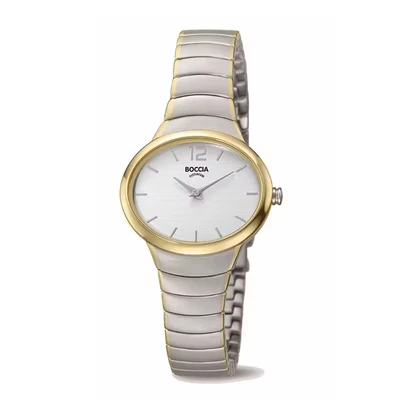 Afbeelding van Boccia 3280 03 Horloge titanium zilver en goudkleurig 30 mm