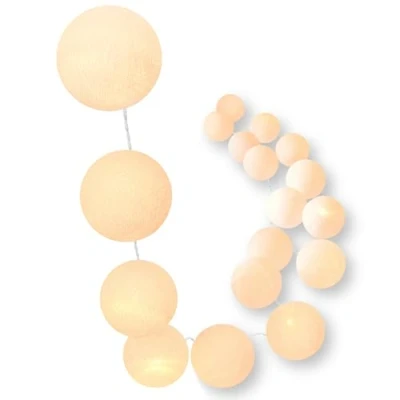 Afbeelding van CREATIVECOTTON LED lichtketting met Cotton Balls incl. timer en dimmer (Honey, 20 ballen)