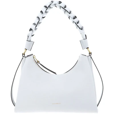 Afbeelding van COCCINELLE Leren schoudertas Boheme Grana Double Shoulder Bag Snow / Greenery Lichtblauw