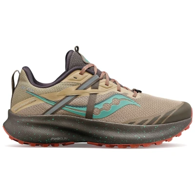 Afbeelding van Saucony RIDE 15 TR Trail hardloopschoenen, Dames, Maat: 37.5, Desert/sprig Textiel/ synthetisch
